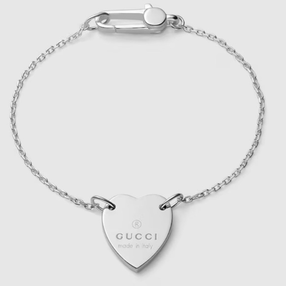 GUCCI TRADEMARK BRACELET WITH HEART PENDANT - Picture 1 of 6